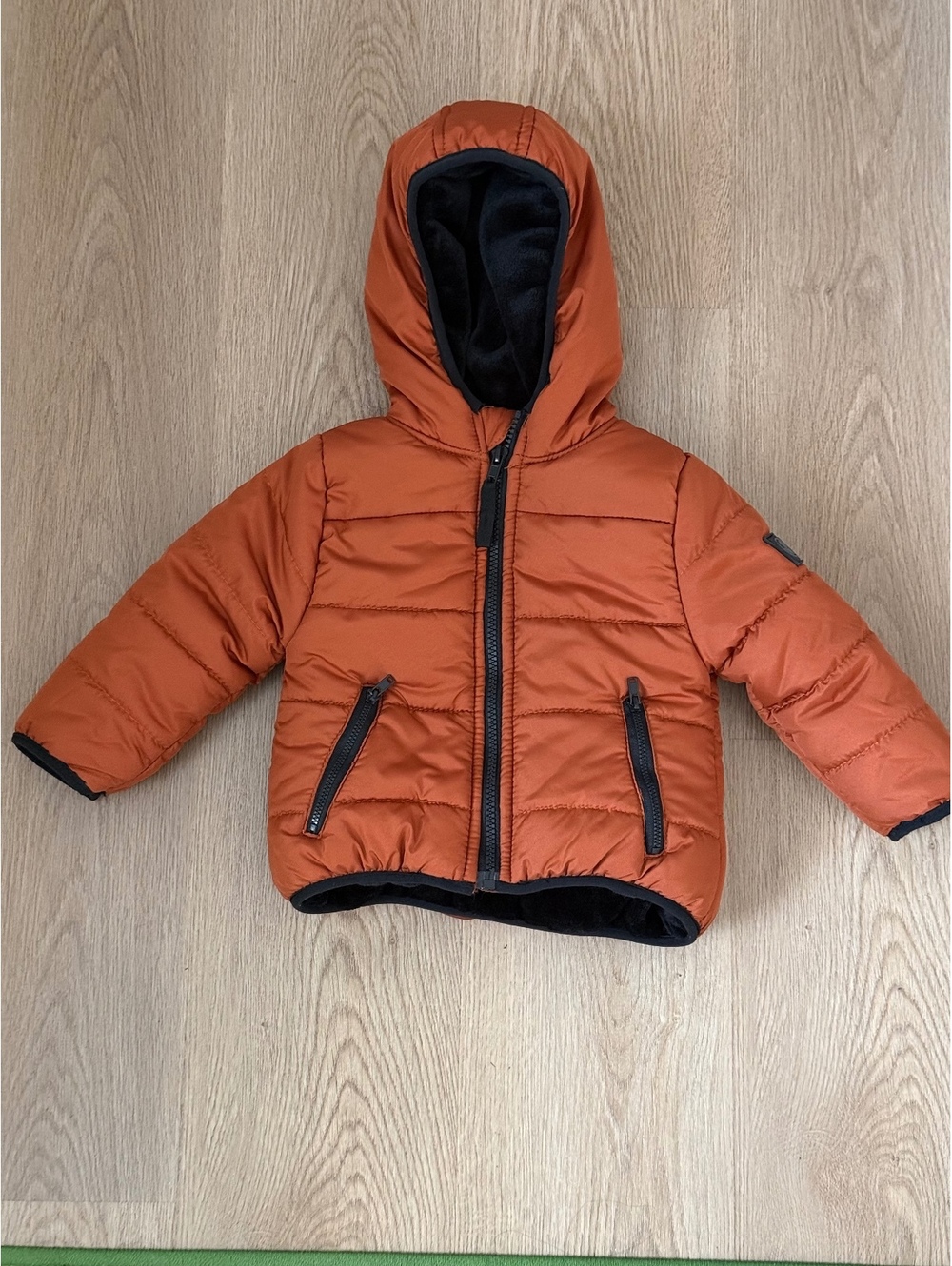 Body Glove Toddler Puffer Jacket with Hood, Size 18M, Rust Orange
